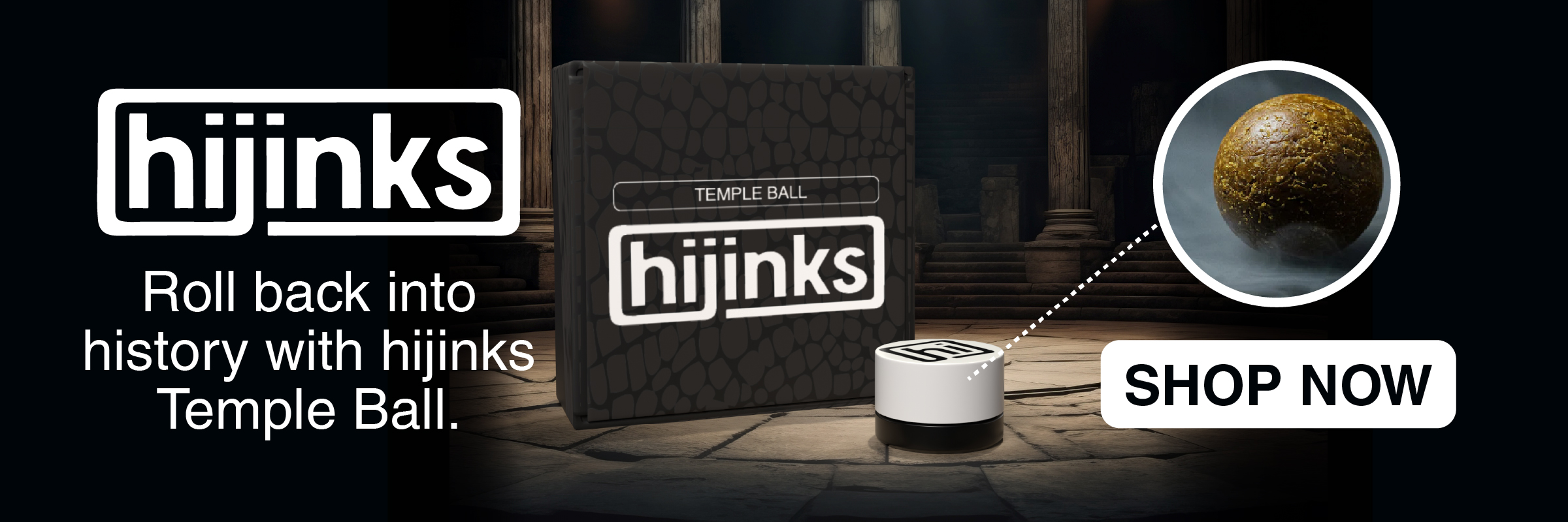 New Hijinks Temple Ball- Roll back into history! Shop Now
